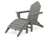 POLYWOOD Long Island Adirondack 2-Piece Set with South Beach Adirondack Ottoman in Slate Grey
