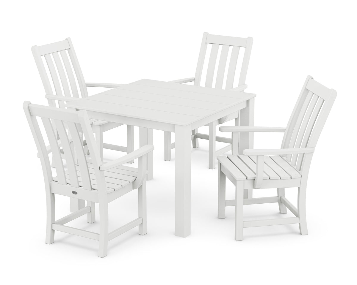 POLYWOOD Vineyard 5-Piece Parsons Dining Set in White