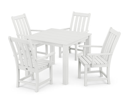 POLYWOOD Vineyard 5-Piece Parsons Dining Set in White