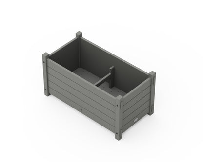 POLYWOOD Nautical Rectangle Double Planter Box angle view