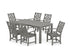 POLYWOOD Wovendale Arm Chair 7-Piece Parsons Dining Set in Slate Grey