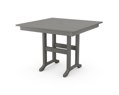 Angled view from the POLYWOOD Mission 5-Piece Farmhouse Dining Set in Slate Grey