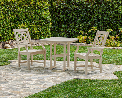 Lifestyle photo of the POLYWOOD Chinoiserie 3-Piece Dining Set
