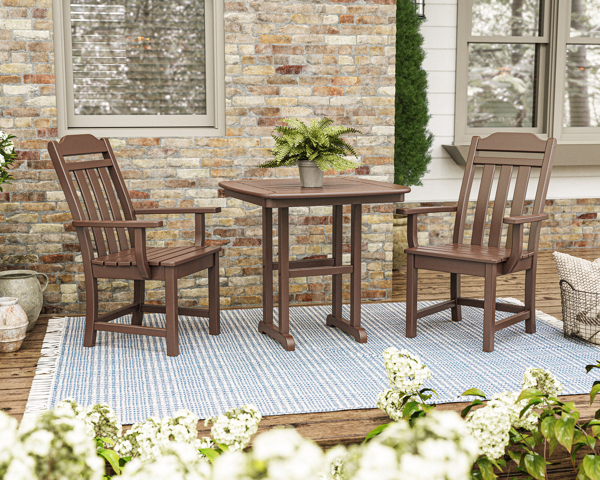 Lifestyle photo of the POLYWOOD Cottage 3-Piece Dining Set