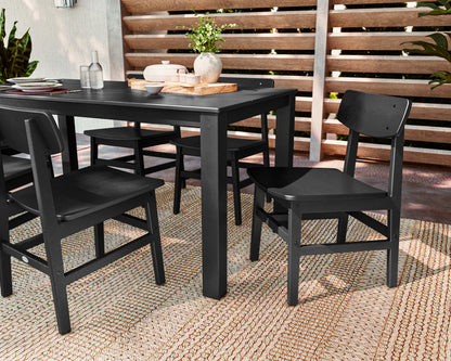 Lifestyle photo of the POLYWOOD Modern Studio Urban Chair 7-Piece Parsons Table Dining Set