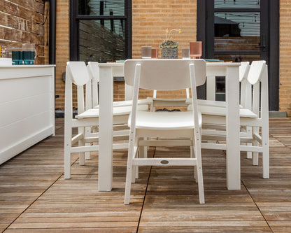 Lifestyle photo of the POLYWOOD Modern Studio Urban Chair 7-Piece Parsons Table Dining Set