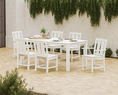 Lifestyle photo of the POLYWOOD Mission 7-Piece Parsons Dining Set
