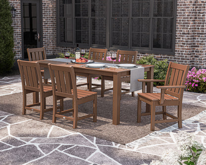 Lifestyle photo of the POLYWOOD Oxford 7-Piece Parsons Dining Set