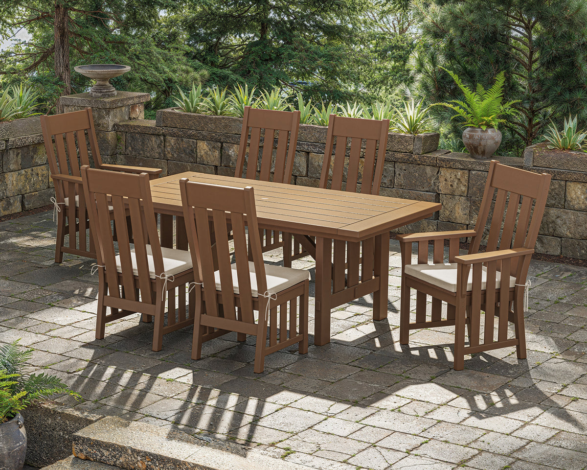 Lifestyle photo of the POLYWOOD Acadia 7-Piece Dining Set
