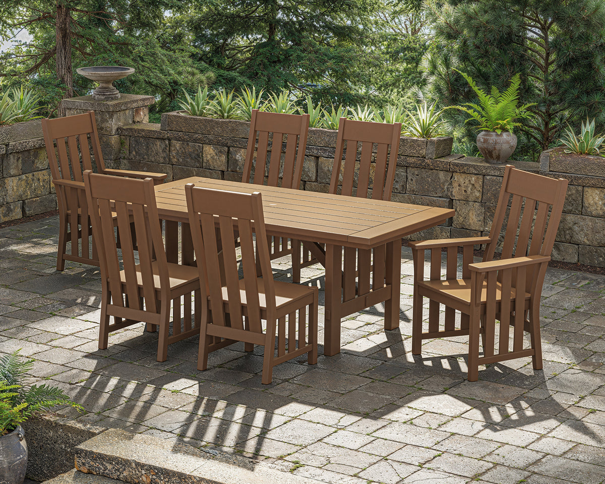 Lifestyle photo of the POLYWOOD Acadia 7-Piece Dining Set