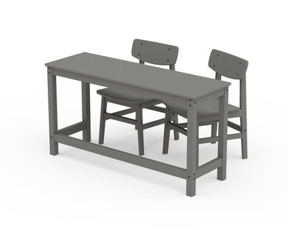 Angled view from the POLYWOOD Modern Studio Urban Chair 3-Piece Balcony Set in Slate Grey
