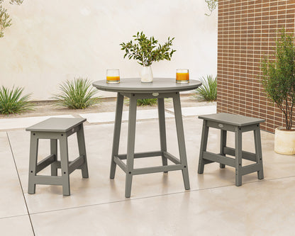 Lifestyle photo of the POLYWOOD Modern Studio Stool 3-Piece Round Bistro Set