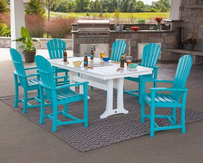 Lifestyle photo of the POLYWOOD Palm Coast 7-Piece Dining Set with Trestle Legs