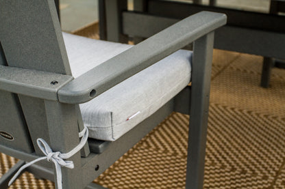 Detail photo of the POLYWOOD Modern Adirondack 7-Piece Farmhouse Dining Set with Trestle Legs