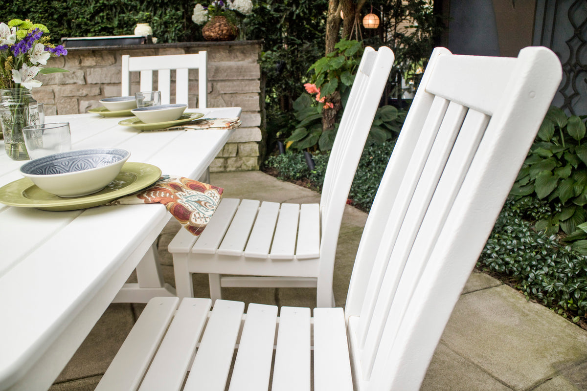 Detail photo of the POLYWOOD Vineyard 7-Piece Dining Set with Trestle Legs
