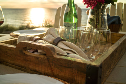 Detail photo of the POLYWOOD Vineyard Curveback Adirondack 9-Piece Nautical Trestle Dining Set