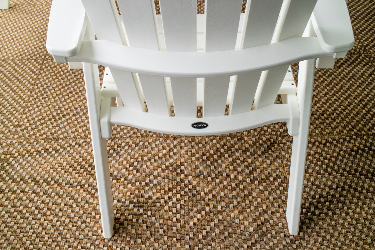 Detail photo of the POLYWOOD Nautical Curveback Adirondack 7-Piece Dining Set with Trestle Legs