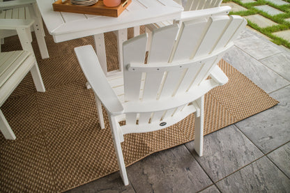 Detail photo of the POLYWOOD Nautical Curveback Adirondack 7-Piece Dining Set with Trestle Legs