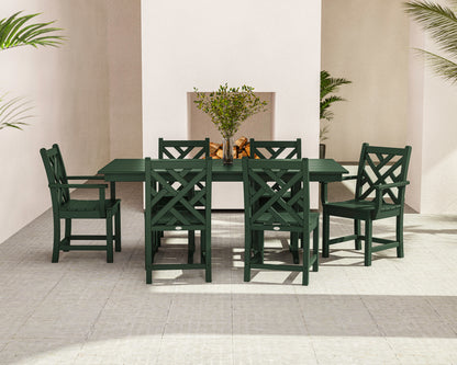 Lifestyle photo of the POLYWOOD Chippendale 7-Piece Farmhouse Dining Set