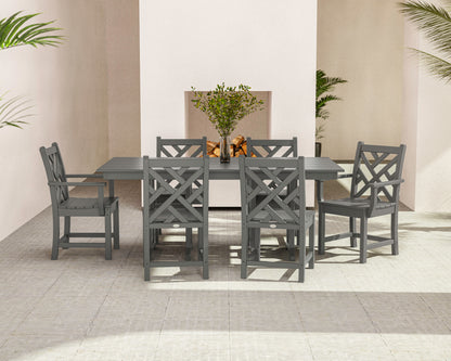 Lifestyle photo of the POLYWOOD Chippendale 7-Piece Farmhouse Dining Set