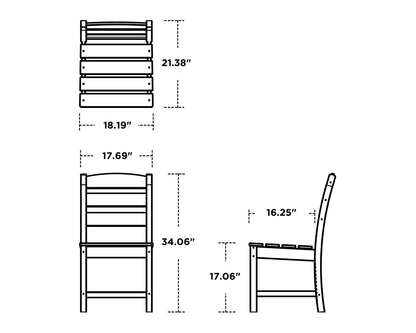 Dimensions of the POLYWOOD Lakeside 9-Piece Farmhouse Trestle Dining Set