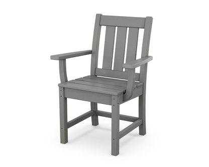 Angled view from the POLYWOOD Oxford 5-Piece Farmhouse Dining Set in Slate Grey