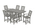 POLYWOOD Chinoiserie 7-Piece Farmhouse Counter Set in Slate Grey