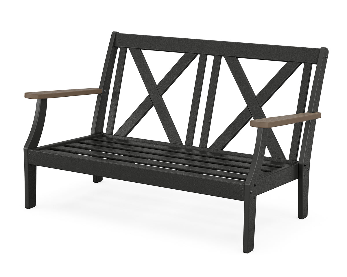 POLYWOOD Braxton Deep Seating Loveseat Frame in Black / Kona