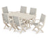 POLYWOOD Coastal Folding Arm Chair 7-Piece Dining Set in Sand / Birch