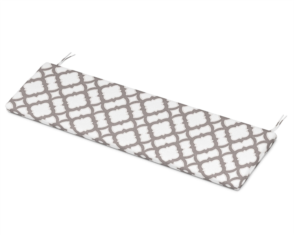 POLYWOOD Bench Seat Cushion - 17.5"D x 57.5"W x 2.5"H in Trellis Grey Mist
