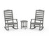 POLYWOOD Savannah 3-Piece Rocking Chair Set in Slate Grey