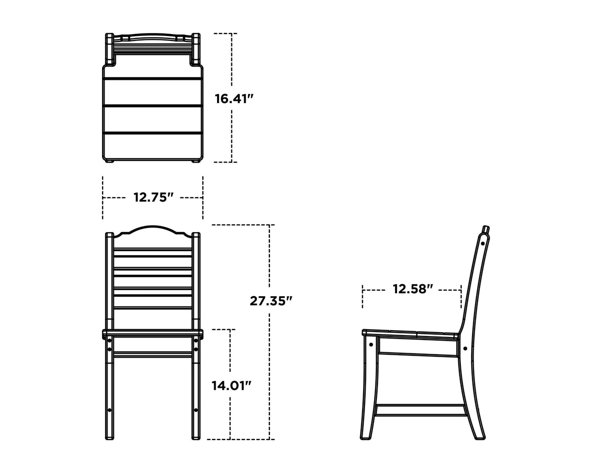 POLYWOOD Savannah Kids Dining Chair dimensions