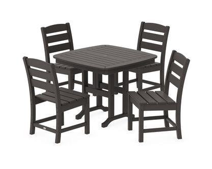 POLYWOOD Lakeside 5-Piece Side Chair Dining Set in Vintage Coffee