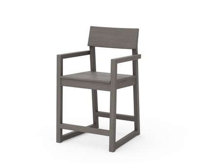 POLYWOOD EDGE Counter Arm Chair in Driftwood