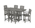 POLYWOOD Lakeside 7-Piece Counter Set in Slate Grey