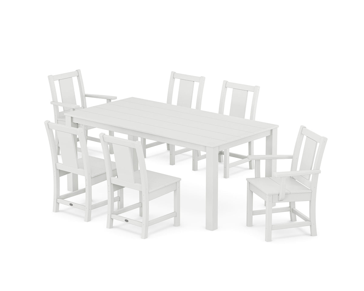 POLYWOOD Prairie 7-Piece Parsons Dining Set in White