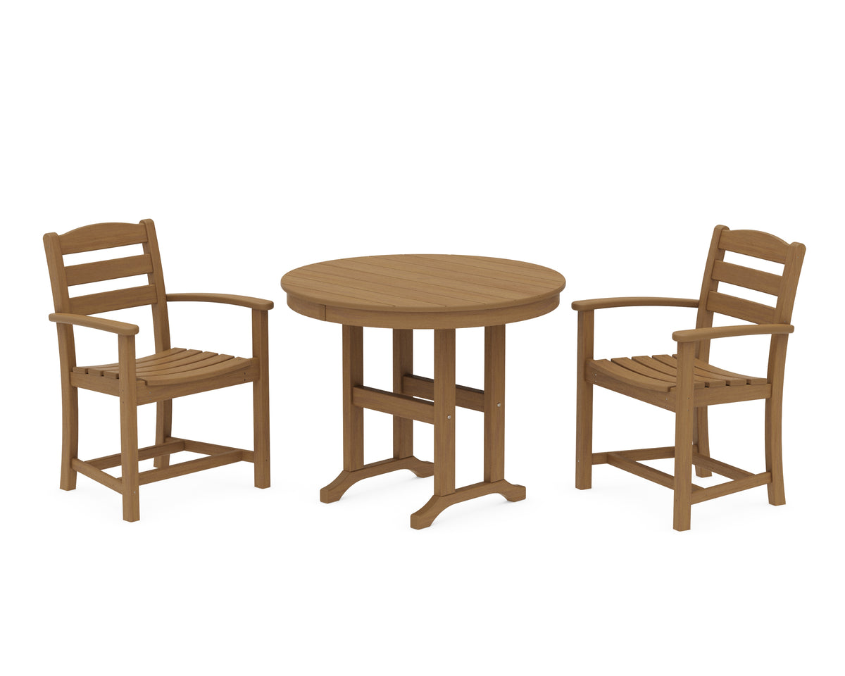 POLYWOOD La Casa Café 3-Piece Round Dining Set in Natural