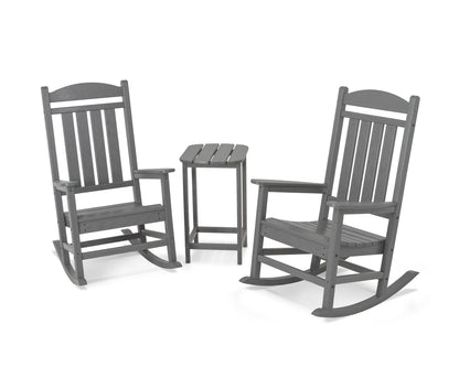 POLYWOOD Presidential Rocker 3-Piece Set in Slate Grey