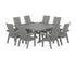 POLYWOOD Modern Curveback Adirondack 9-Piece Square Dining Set with Trestle Legs in Slate Grey