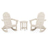 POLYWOOD Vineyard 3-Piece Adirondack Rocking Chair Set with 18" Round Table in Sand