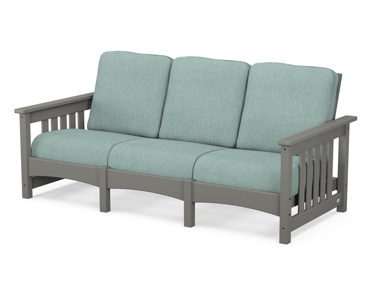 POLYWOOD Club Mission Sofa in Slate Grey / Glacier Spa