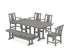 POLYWOOD Prairie 6-Piece Farmhouse Dining Set with Bench in Slate Grey