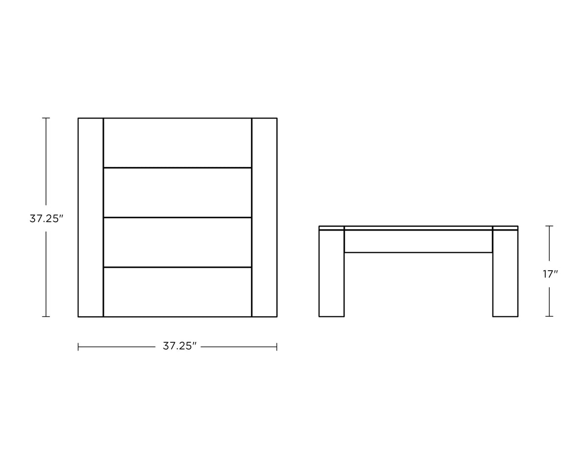 POLYWOOD Latitude Square Coffee Table dimensions
