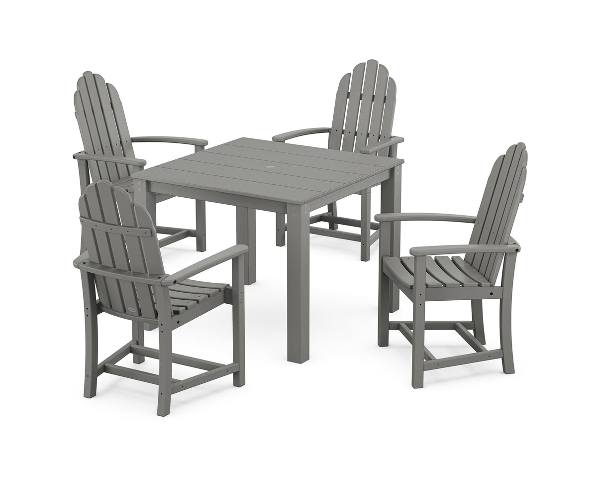 POLYWOOD Classic Adirondack 5-Piece Parsons Dining Set in Slate Grey