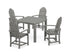 POLYWOOD Classic Adirondack 5-Piece Parsons Dining Set in Slate Grey