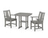 POLYWOOD Prairie 3-Piece Dining Set in Slate Grey