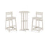 POLYWOOD Modern Studio Plaza Lowback Bar Chair 3-Piece Bistro Set in Sand