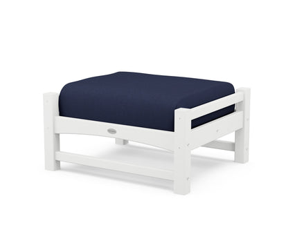 POLYWOOD Club Ottoman in White / Spectrum Indigo