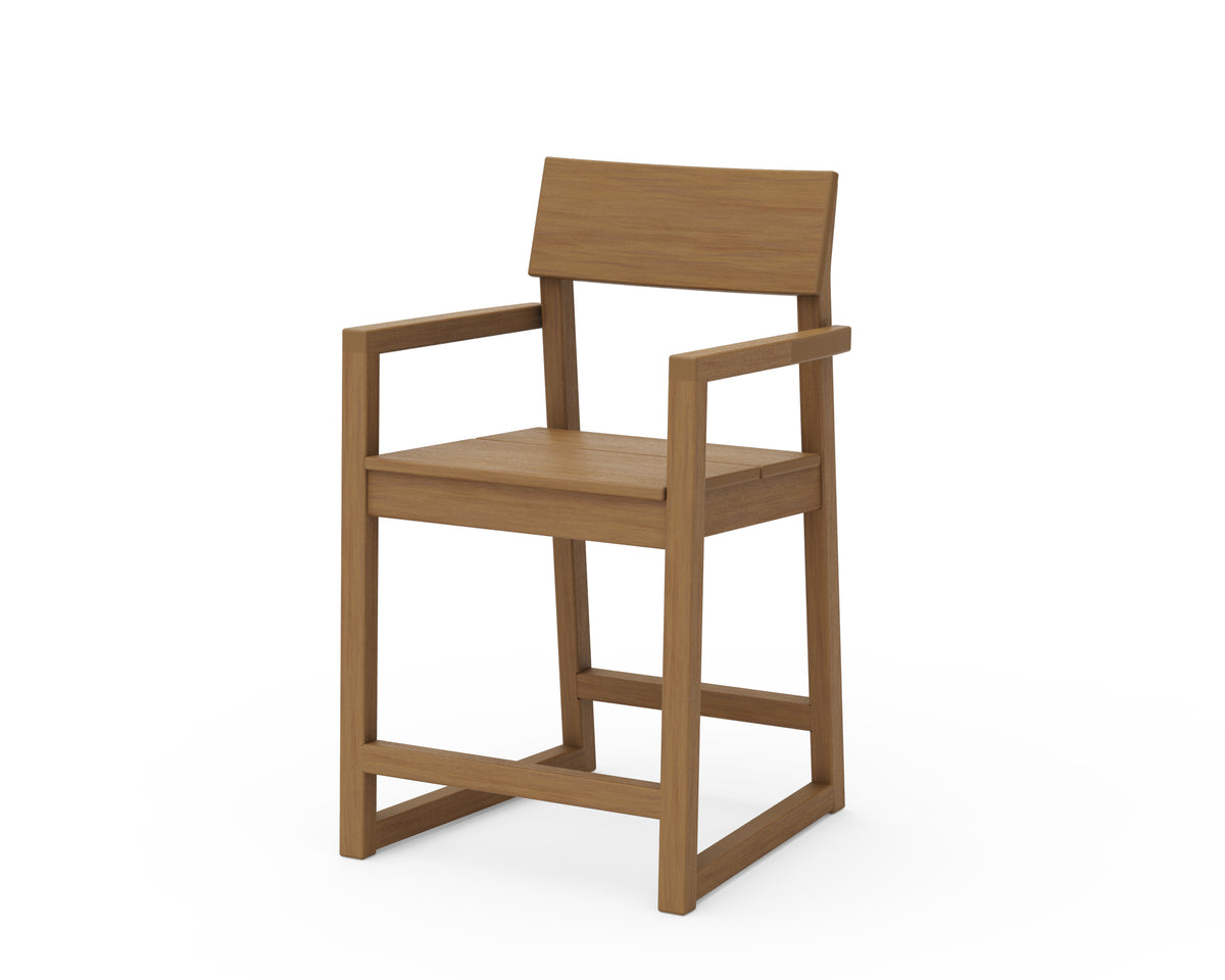 POLYWOOD EDGE Counter Arm Chair in Natural