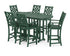 POLYWOOD Country Living Wovendale Arm Chair 7-Piece Bar Set in Green